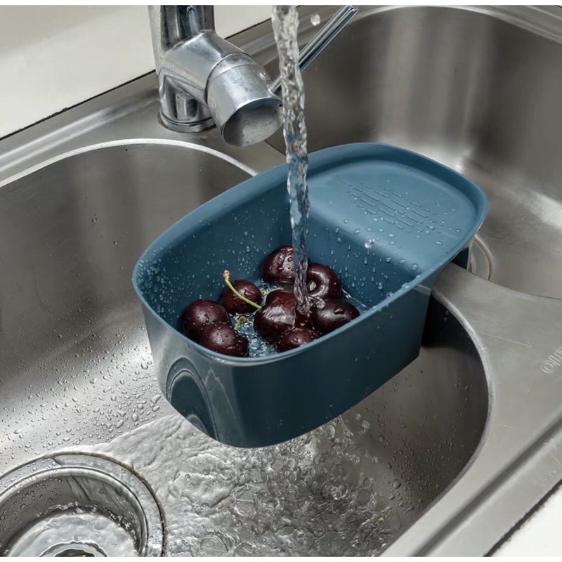 Khay treo-gác bồn, đựng đồ rửa chén bát có lưới lọc rác đa năng, tiện dụng Việt-Nhật hình bầu dục-GIA DỤNG YUSHEN KLR01