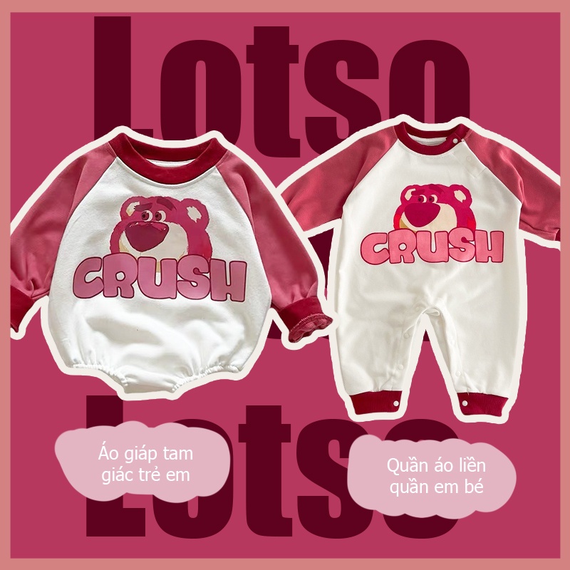 Spring Baby Romper Newborn Bodysuit Cartoon Strawberry Bear Print Rose Jumpsuit Cute 0-2 Years Old Boys Girls