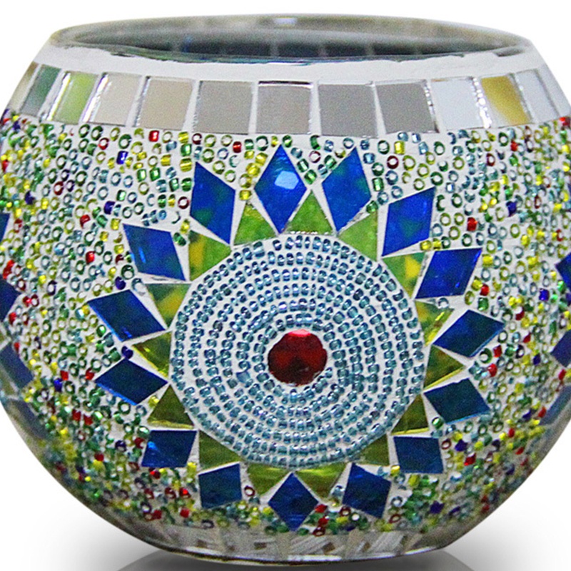 Giá Đỡ Nến Bằng Thủy Tinh Hình Hoa Hướng Dương Nhiều Màu Phong Cách Châu Âu Cổ Điển