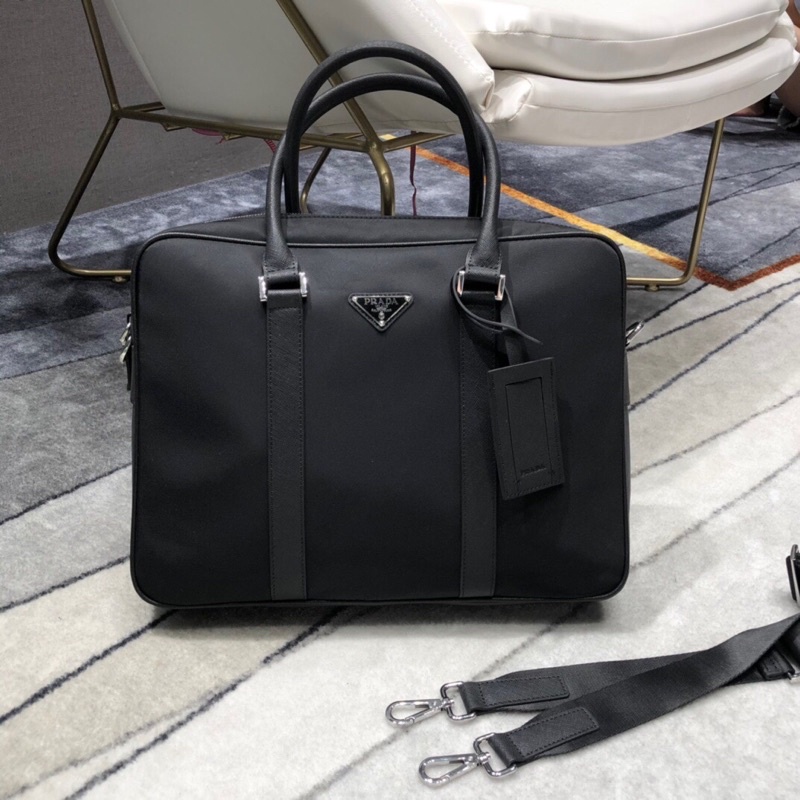 túi xách tay nam phụ kiện có dây đeo chéo bằng vải logo đính mặt prada
