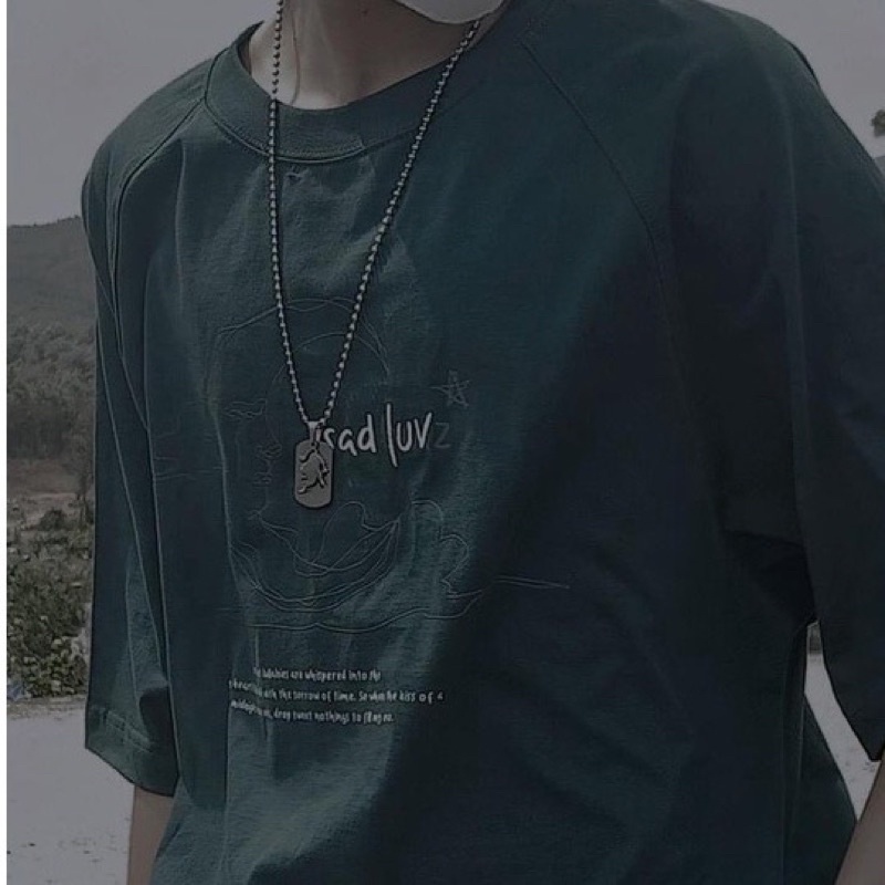 Áo Thun Xanh Lá Nam Nữ Sadluv Tay Lỡ Form Rộng Unisex