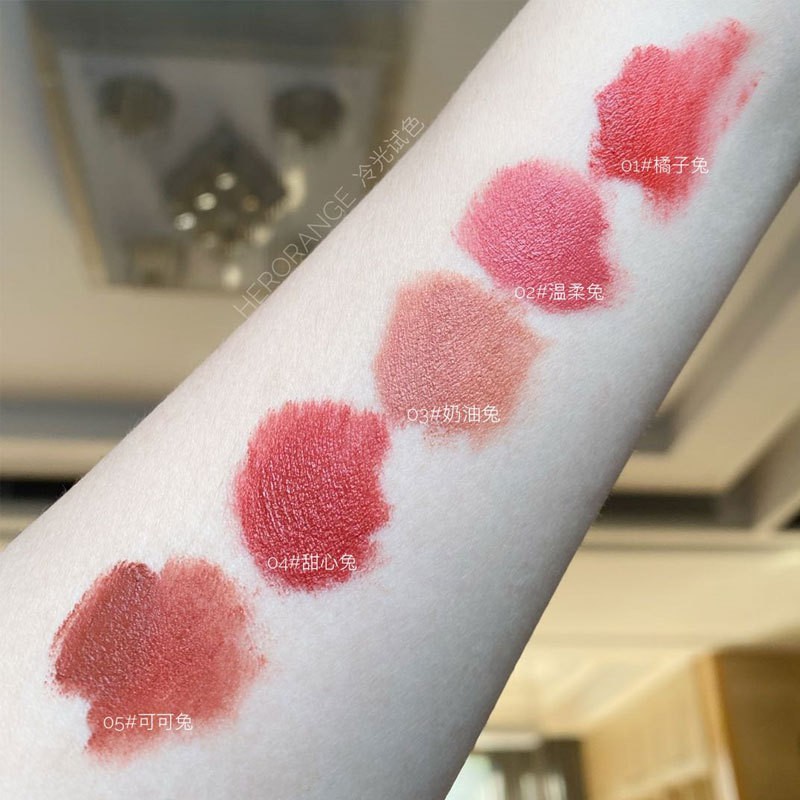 Set son kem lì 5 cây Herorange Thỏ Trắng Sena Beauty | BigBuy360 - bigbuy360.vn