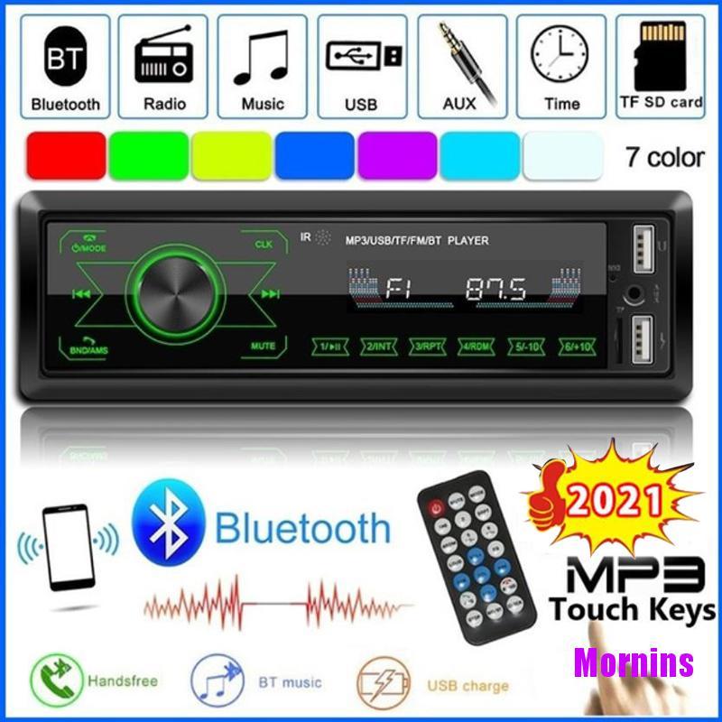 Mornin☪Máy Phát MP3 Bluetooth AUX USB TF FM Radio Cho Xe Hơi