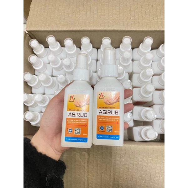 Nước rửa tay asirub dạng xịt 100ml - dung dịch sát khuẩn nhanh [CHÍNH HÃNG]