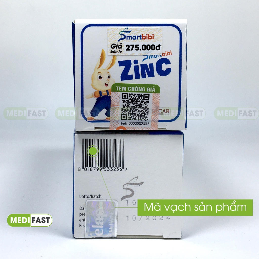 Hỗ trợ cải thiện tình trạng biếng ăn, chậm lớn ở trẻ Smartbibi ZINC - Bổ sung Kẽm và Vitamin C cho trẻ - lọ 30ml