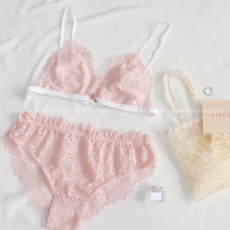 [Mã SMA071008 hoàn 10K xu đơn 0Đ] Blush Bralette and Croptop Set made by haruharu.label