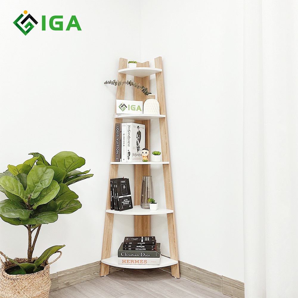Kệ góc để đồ decor trang trí bằng gỗ đẹp mắt phong cách vintage - gp115
