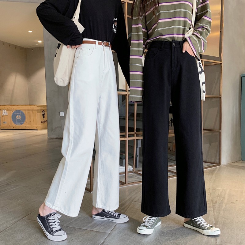 Màu đen, S  | Quần khaki ống rộng ulzzang