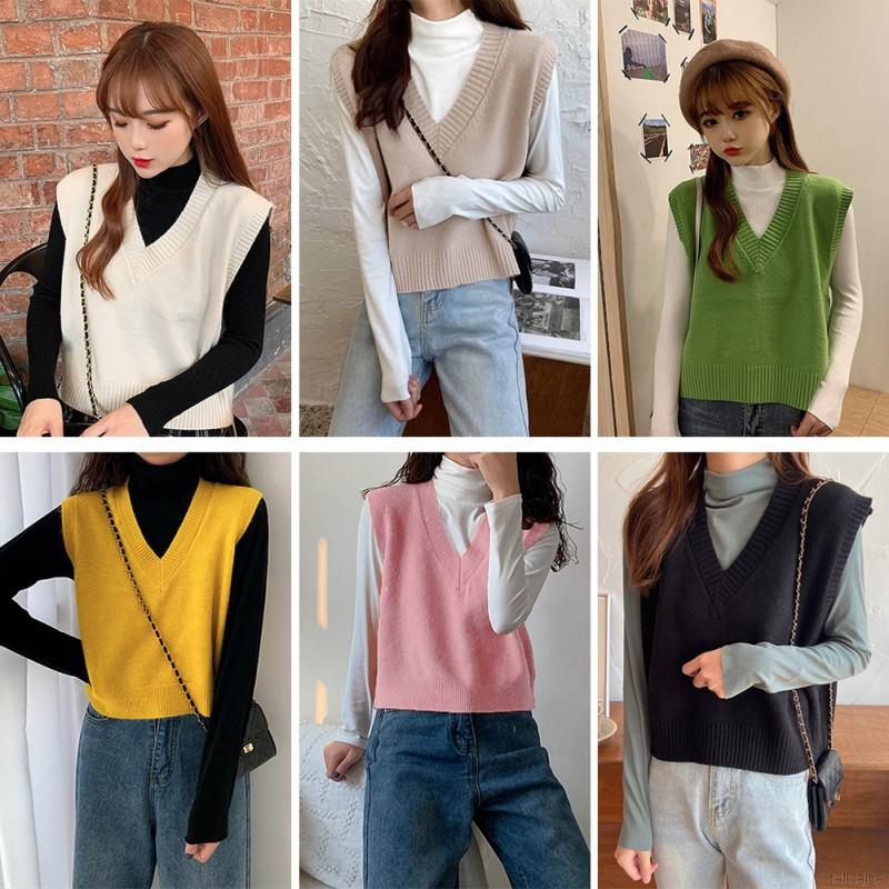 Áo Len Cổ V Thời Trang Dành Cho Nữ