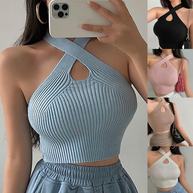 Áo lửng không tay đan dây quyến rũ dành cho nữ