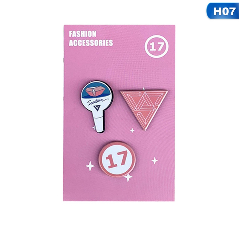 3Pcs Hot BTS BLACKPINK EXO Badge Brooch Chest Pin TWICE GOT7 Fans Gift Jewelry