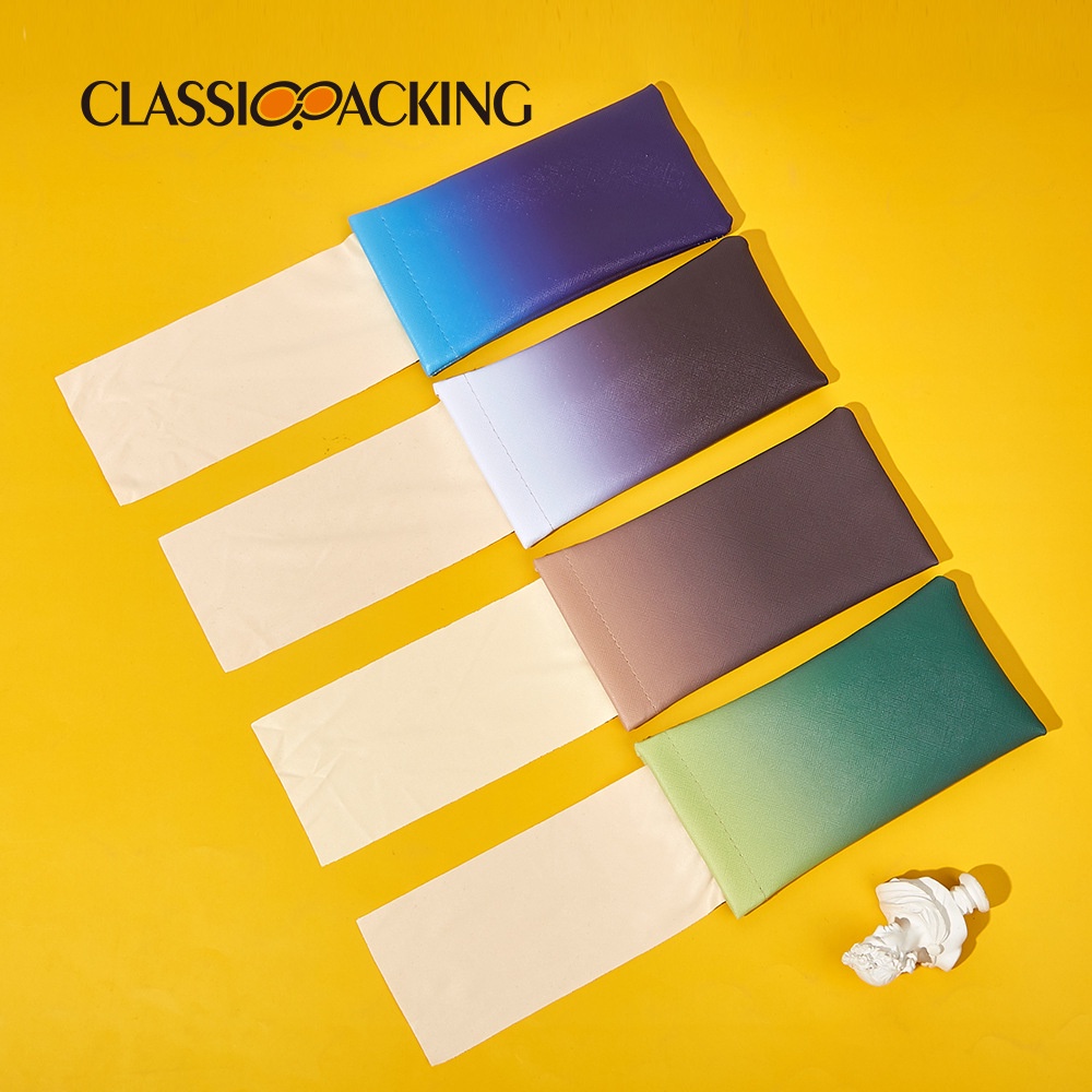 Túi Đựng Mắt Kính Tự Động Bằng PVC Họa Tiết Chữ Thập Màu Gradient