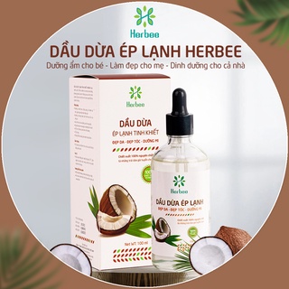 Dầu Dừa Ép Lạnh Herbee 100ml, Massage Cho Trẻ Sơ Sinh, Làm Mờ Vết Rạn Da