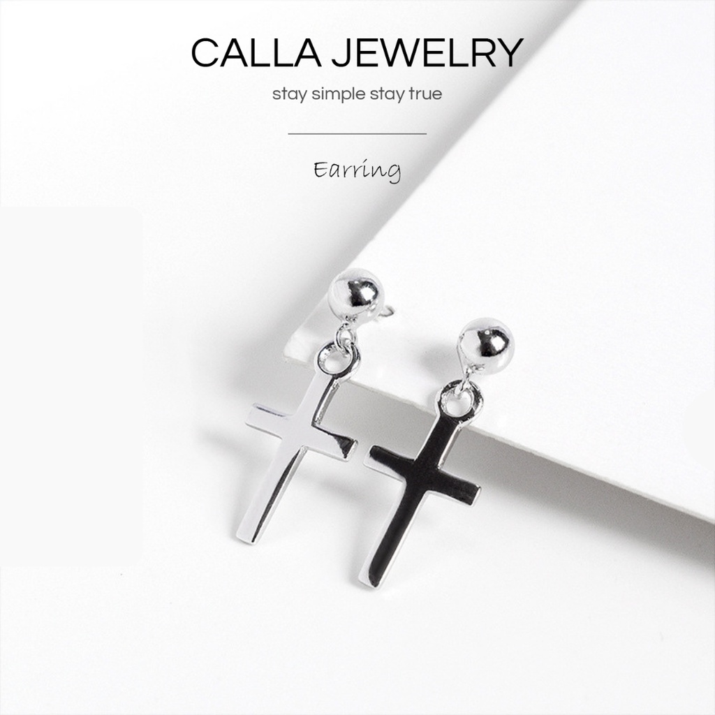 KHUYÊN TAI BẠC CALLA - Thánh giá l E031