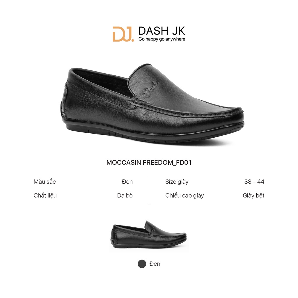 Giày Mọi Nam Da Mềm Công Sở Cao Cấp DASH JK Freedom- FD01