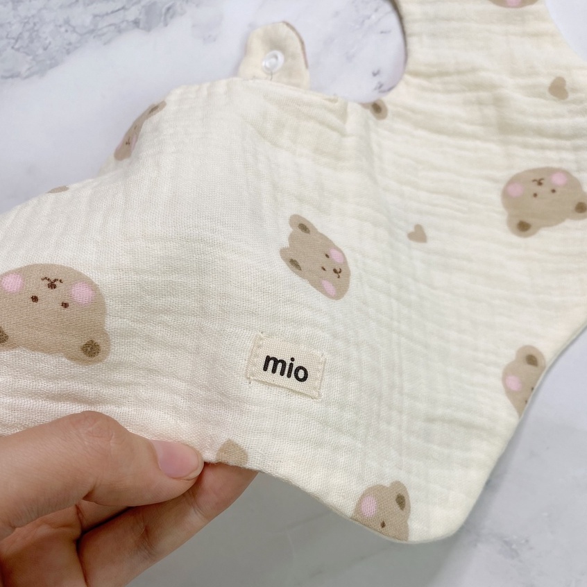Yếm xô cổ tròn kiểu dáng Hàn Quốc họa tiết ngỗ nghĩnh đáng yêu giữ ấm phần ngực cổ thấm hút cực nhanh YKV01