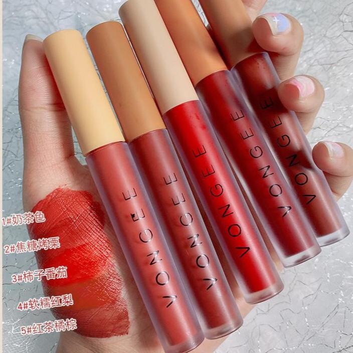 Set 5 Cây Son Kem Lì VONGEE Mịn Mượt Như Nhung Và Không Khô Môi | BigBuy360 - bigbuy360.vn