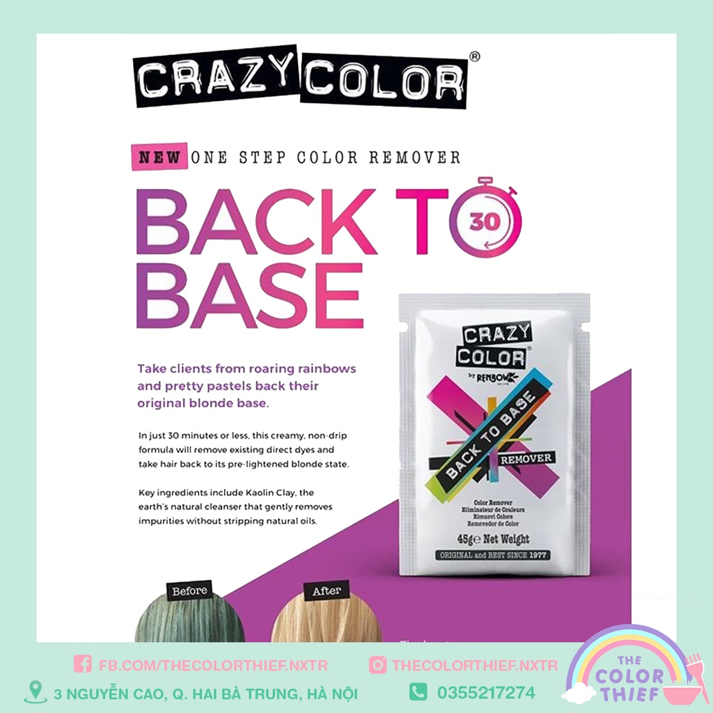 Thuốc Rửa Màu Tóc Crazy Color Back To Base Color Remover