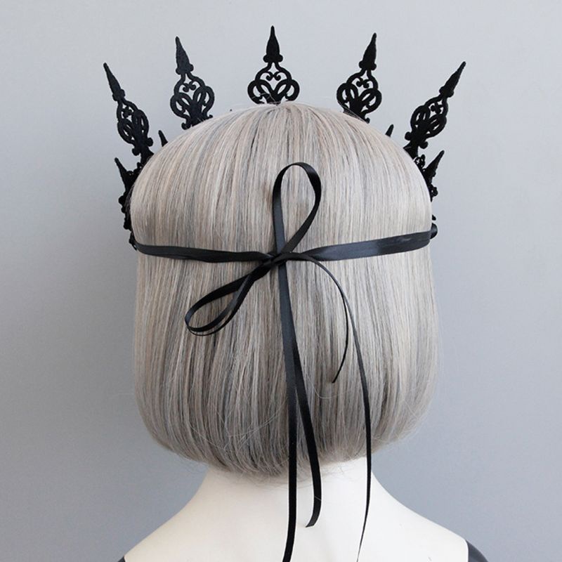 Vòng Hoa Đội Đầu Màu Đen Phong Cách Gothic Cho Nữ