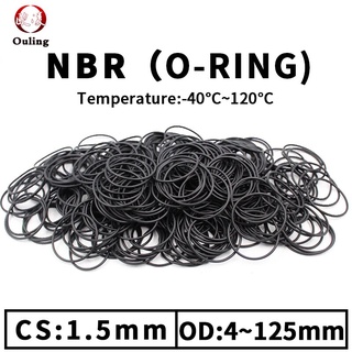 Vòng đệm cao su màu đen chống nước chống dầu chống mòn cho vòng o-ring cs1.5mm od4-125
