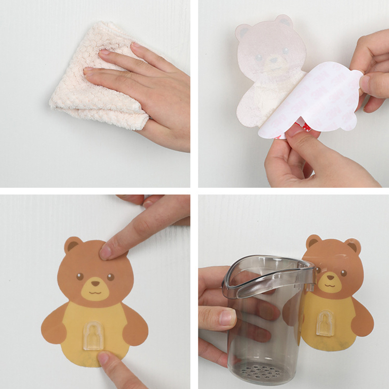 Giá Đỡ Bàn Chải Đánh Răng Gắn Tường Hình Gấu Dễ Thương