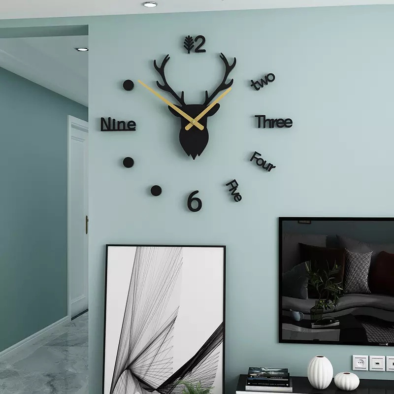 Đồng Hồ Dán Tường 3D Bằng Acrylic Không Gây Tiếng Ồn Trang Trí Nhà Cửa / Văn Phòng / Trường Học / Giáng Sinh
