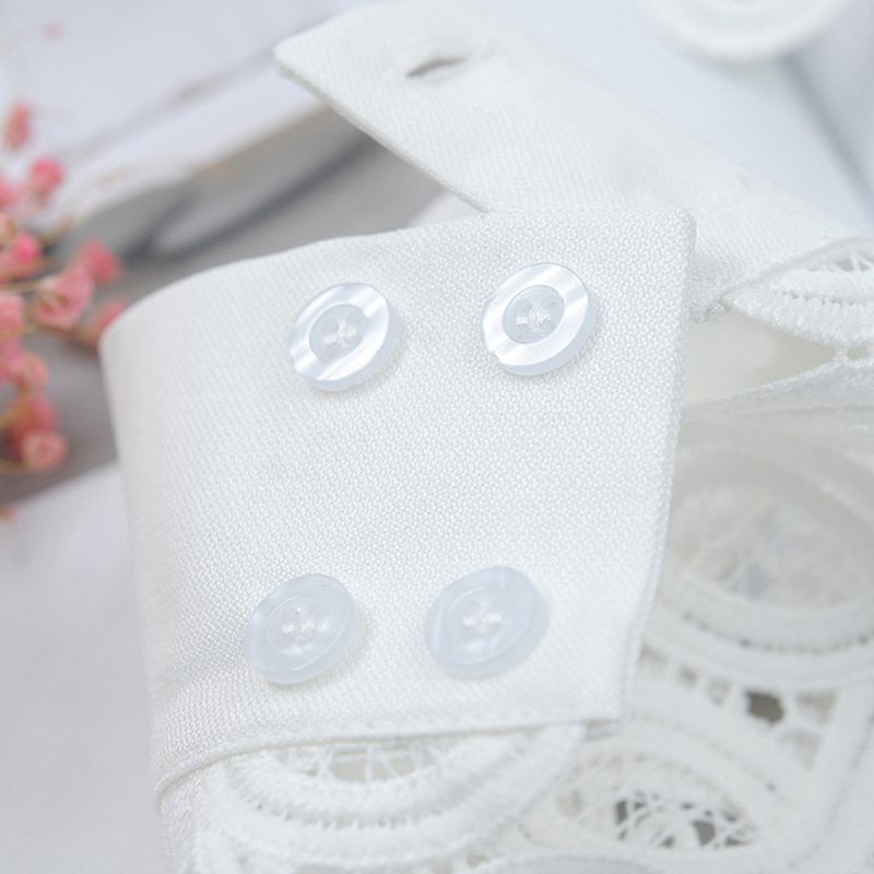 San * Cổ Tay Loe Giả Thêu Hoa Khoét Rỗng Kiểu Vintage Hàn Quốc Có Thể Tháo Rời