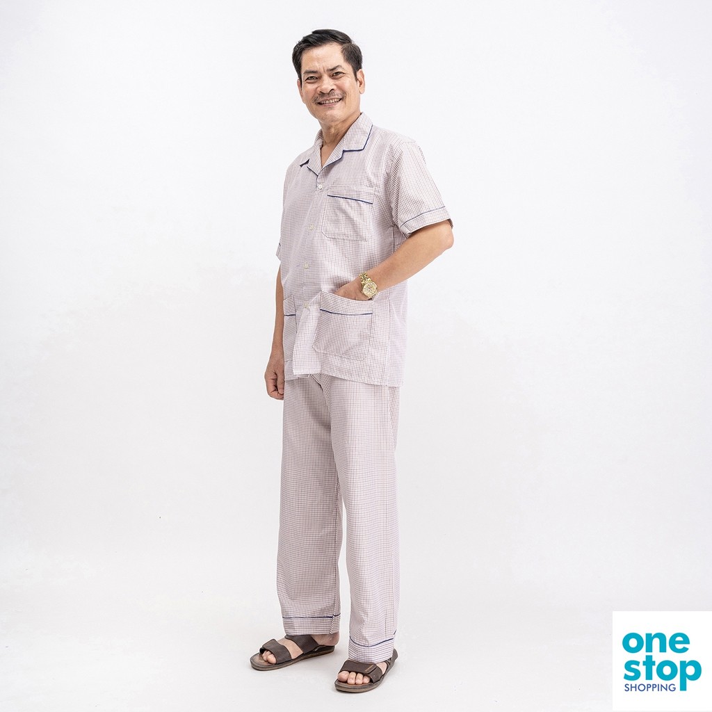 Bộ đồ pijama trung niên tay ngắn chất liệu vải kate one shop