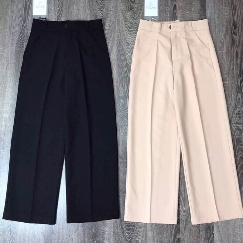 Quần ống xuông rộng nữ culottes khoá trước nhiêu màu chất tuyết mưa cao cấp