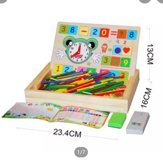 Bảng gỗ học toán ghép hình dạng Hộp gỗ thông Đồ chơi giáo dục thông minh KamiHome