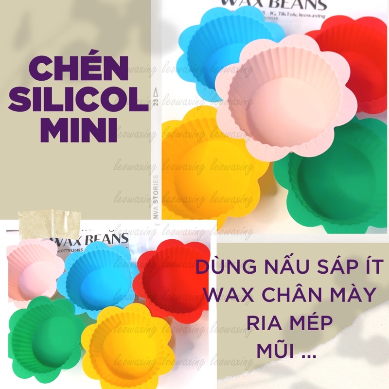 CHÉN NẤU SÁP SILICOL MINI DÙNG NẤU SÁP ÍT DỄ DÀNG GỠ SÁP SAU KHI NẤU