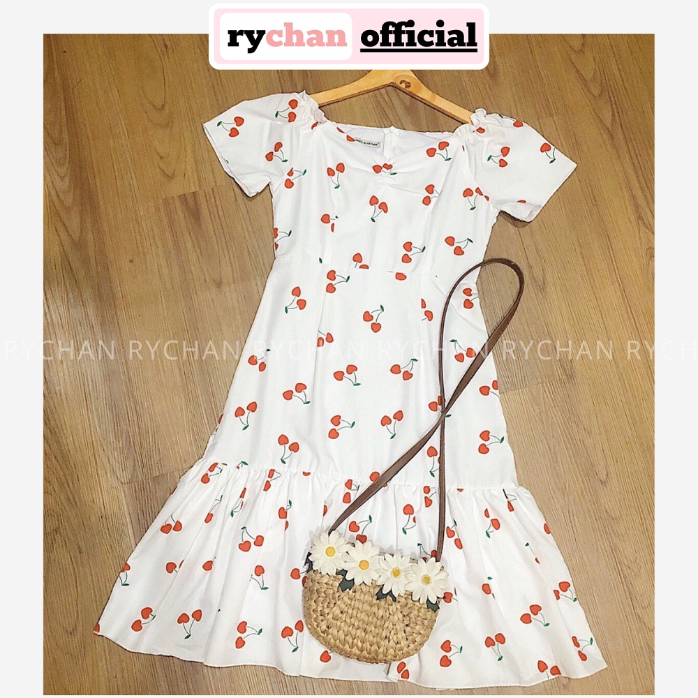 [ẢNH THẬT CUỐI] DX898 - Đầm Xòe Cherry Mang 2 Kiểu Đầm Xòe Hai Lớp Vải Mềm Mịn Bao Đẹp