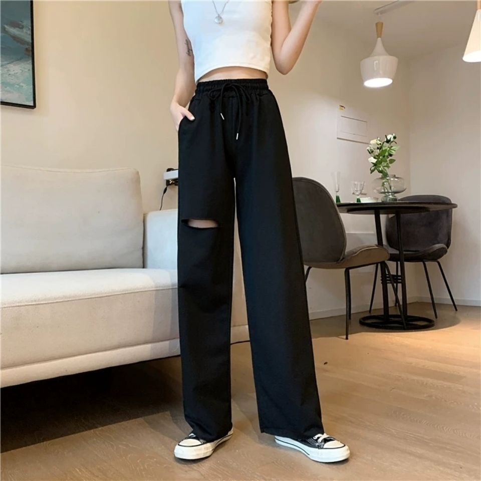 Quần Dài Ống Rộng Rách Gối Thời Trang Cho Nữ | BigBuy360 - bigbuy360.vn