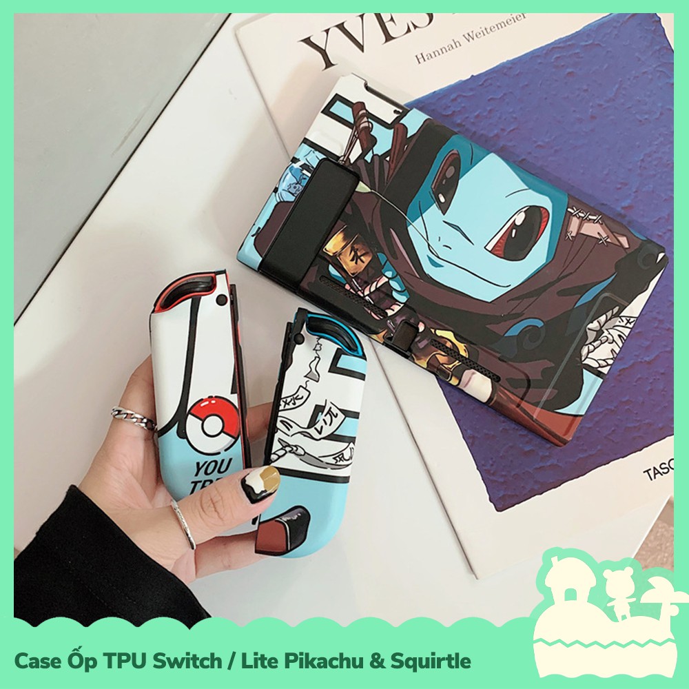 [Sẵn VN - NowShip] Phụ Kiện Case Ốp Lưng Nintendo Switch / Switch Lite TPU Dẻo Game Pokemon Pikachu &amp; Rùa Kini Squirtle