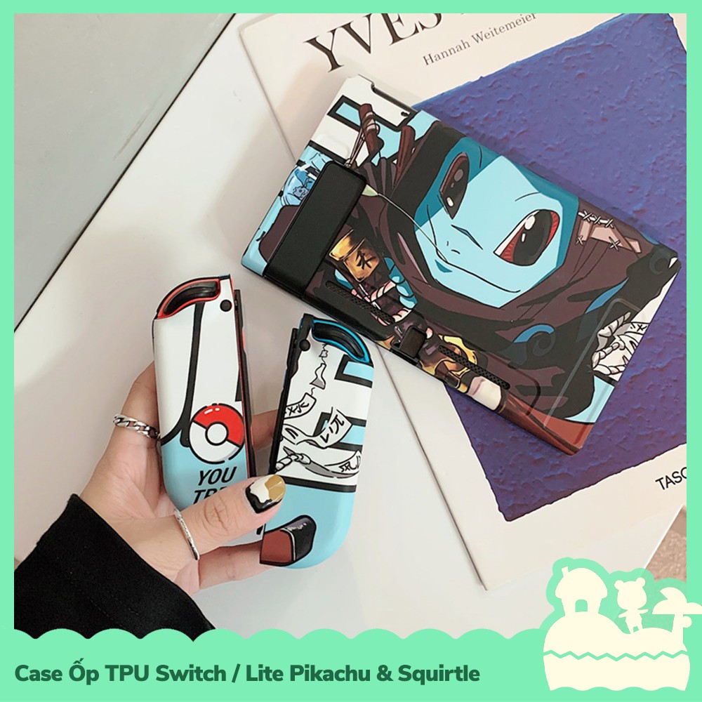 [Sẵn VN - NowShip] Phụ Kiện Case Ốp Lưng Nintendo Switch / Switch Lite TPU Dẻo Game Pokemon Pikachu & Rùa Kini Squirtle