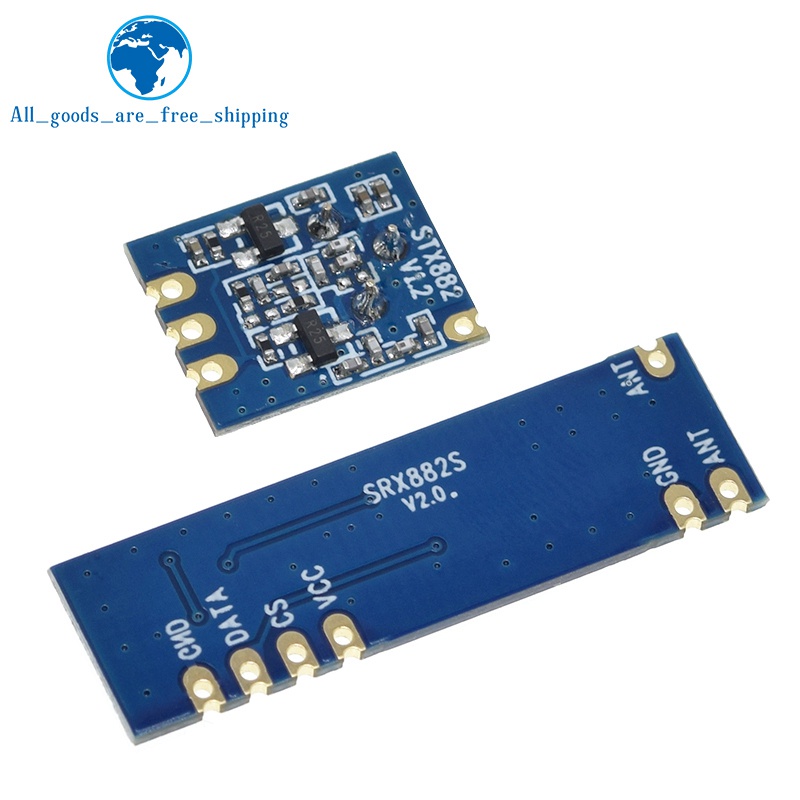 Set Mô Đun Truyền Nhận Tín Hiệu Không Dây 433MHz SRX882 + 2 Ăng Ten Lò Xo Đồng 433MHz