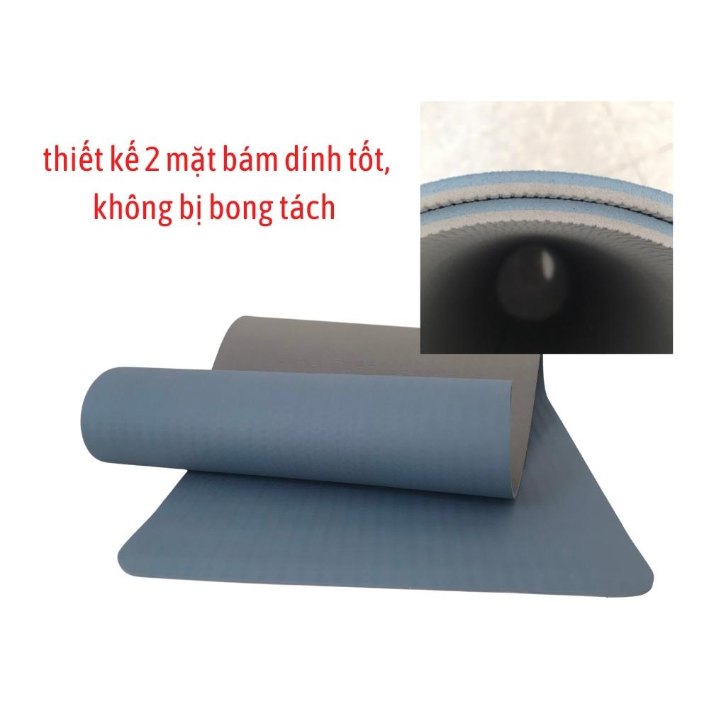 Thảm Yoga Huy Bạt 6mm 2 Lớp Chất Liệu Thảm Tập Yoga Tpe Bền Và Nhẹ Tặng Kèm Túi Đựng Và Dây Buộc Thảm Yoga.