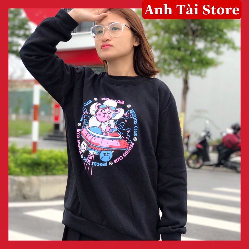 Áo Sweater nam nữ fom rộng unisex chất nỉ bông in hình đĩa bay oversize đến 68kg mặc vừa phong cách Hàn Quốc AT 1122 | BigBuy360 - bigbuy360.vn