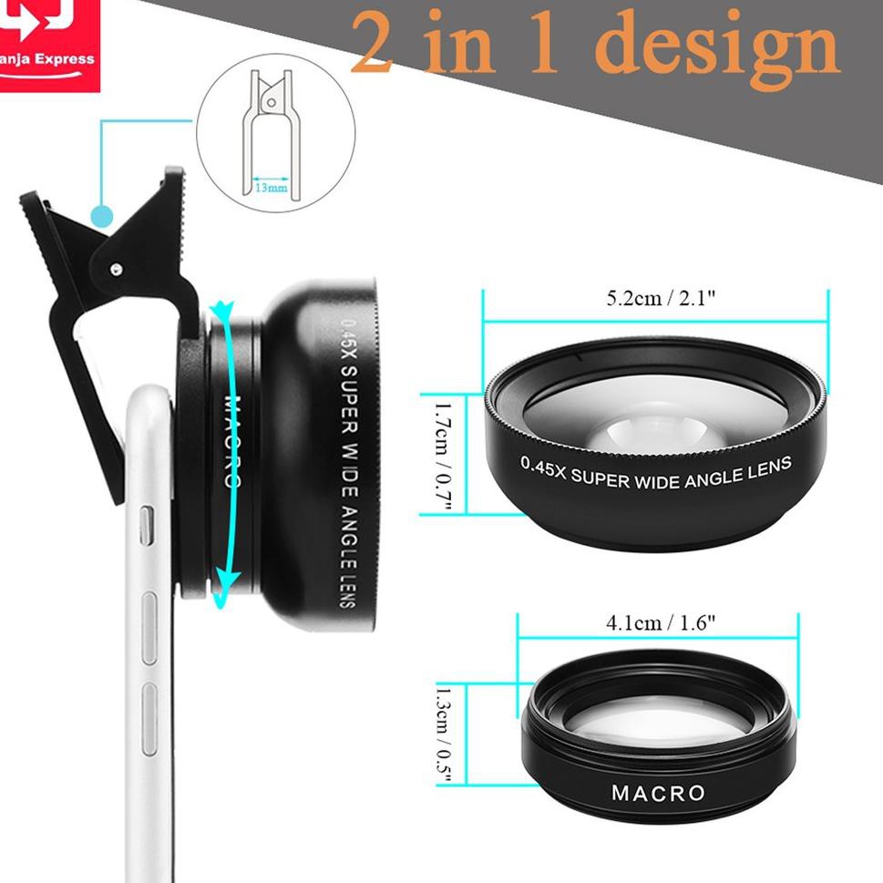 Ống Kính Macro Hd 2 Trong 1 37mm 0.45x 49uv 33 Cho Điện Thoại | BigBuy360 - bigbuy360.vn