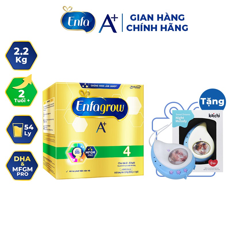 [Mã FMCGHOT giảm 5% đơn 250K] [Tặng Đèn Ngủ Kaichi Hình Giọt Nước] Sữa Bột Enfagrow BIB A+ 4 2.2kg [Date 12/2021]