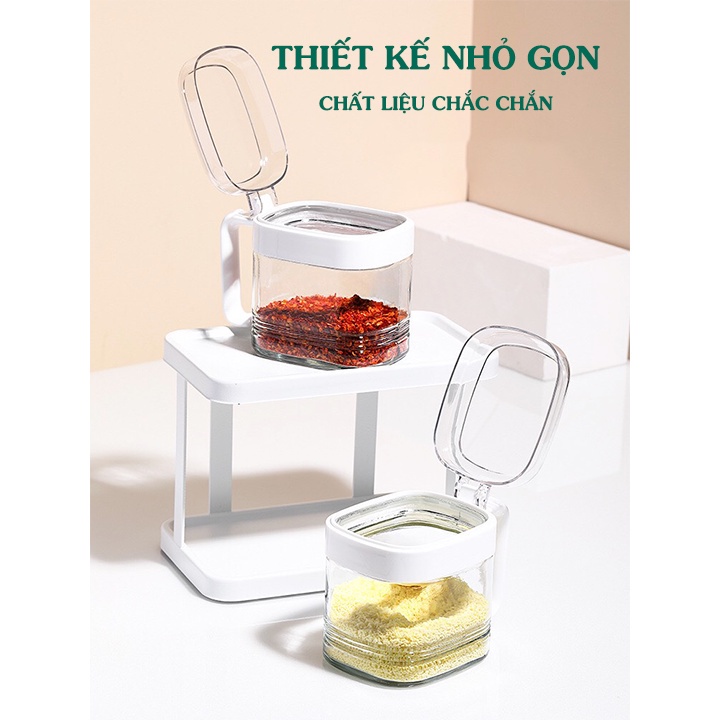Bộ 3 lọ đựng gia vị Hokori kèm thìa tiện lợi nhựa Việt Nhật (MS: 2936), Hũ đựng gia vị có nắp đậy - Cocochang shop