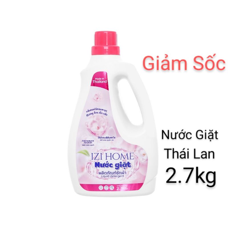 [ Thái Lan ] Nước giặt IZI HOME hương hoa dịu nhẹ chai 2.6 lít