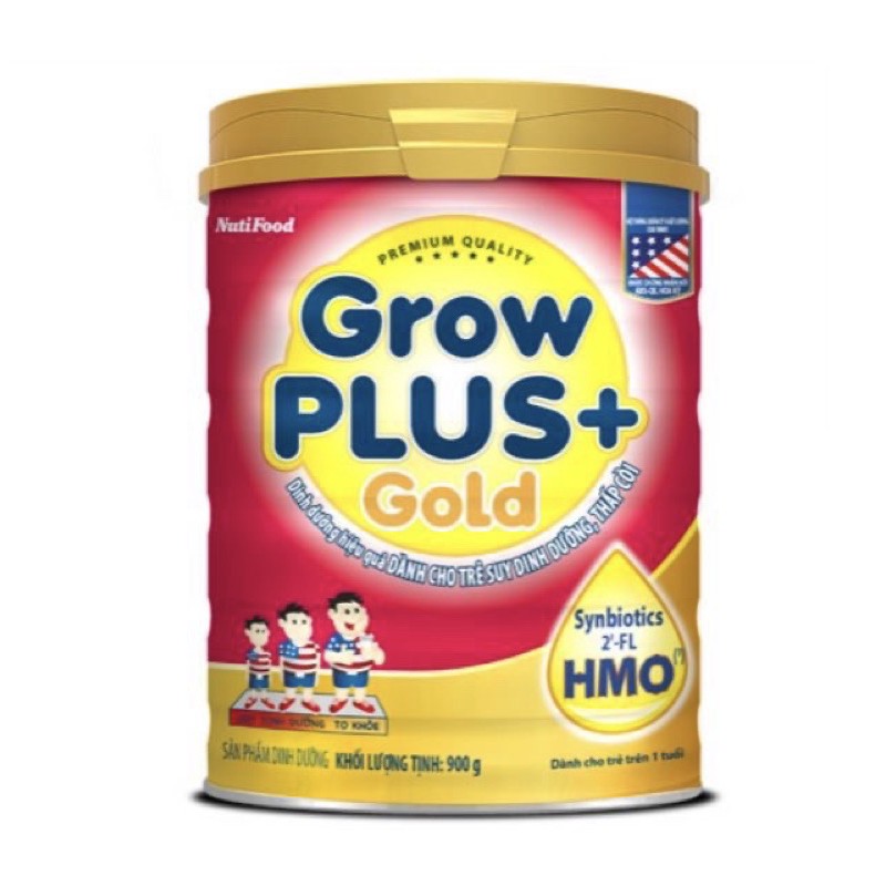 Sữa Grow Plus GOLD đỏ cho trẻ suy dinh dưỡng thấp còi loại 900g