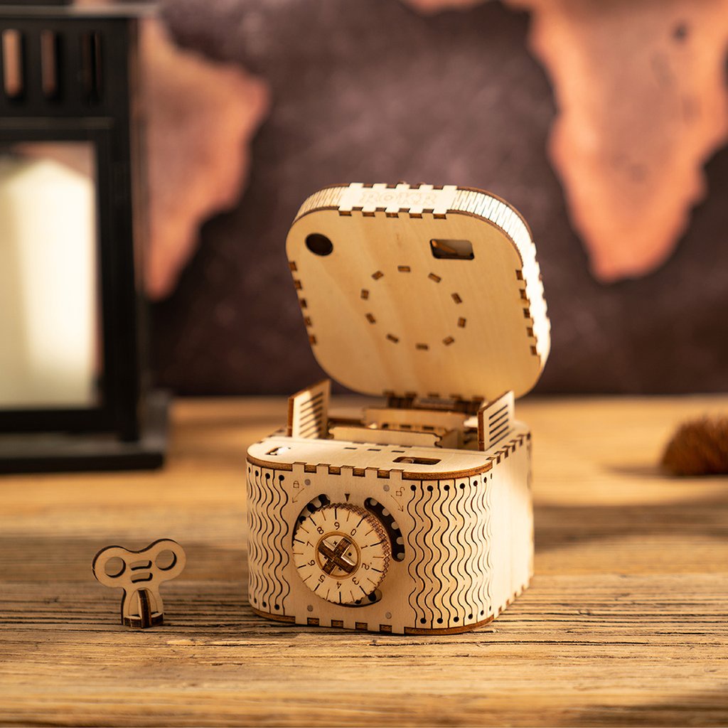 Mô hình gỗ 3D Lắp ráp Cơ Động học Hộp Kho Báu Robotime Treasure Box LK502