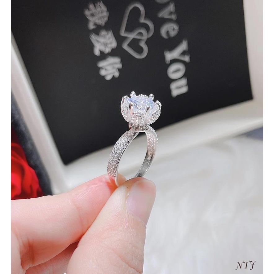 Nhẫn nữ bạc thật gắn đá siêu xinh hàng dày dặn sang chảnh - Kho sỉ bạc Nhất Linh