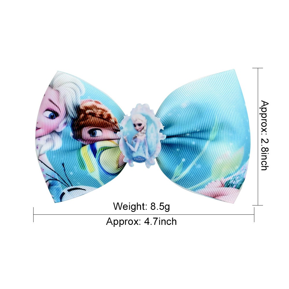 Kẹp tóc KIDSBOWS in hình công chúa băng giá cho bé gái 4.7 inch