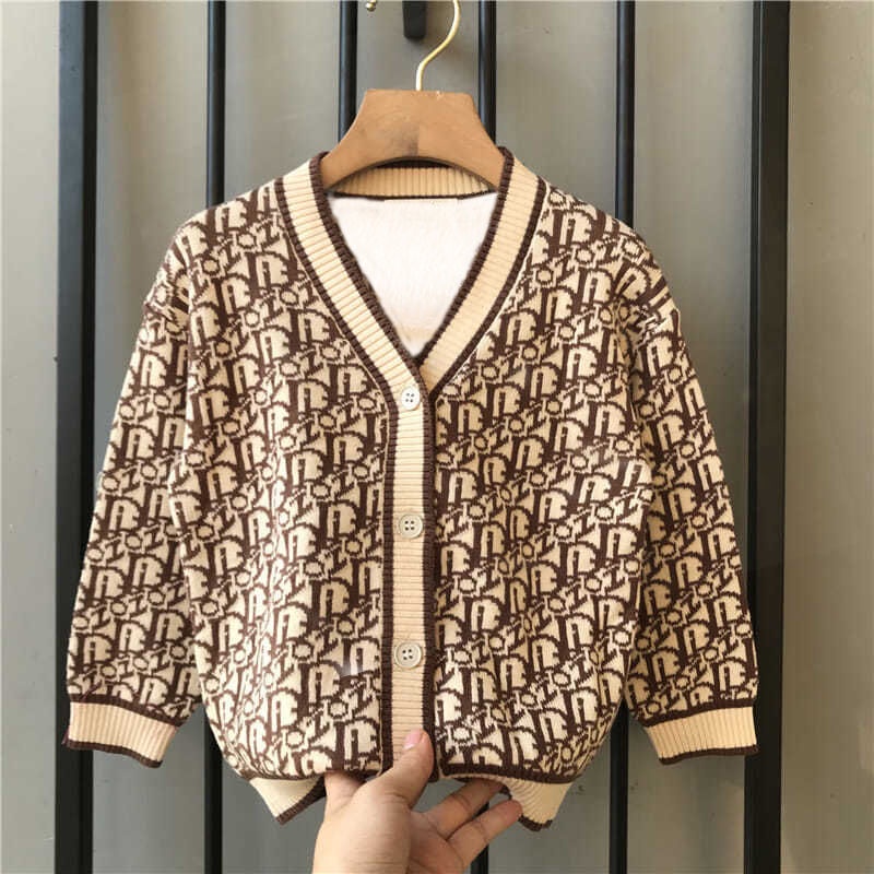 Áo Khoác Dệt Kim Thời Trang Xuân Thu Cho Bé Trai Bé Gái