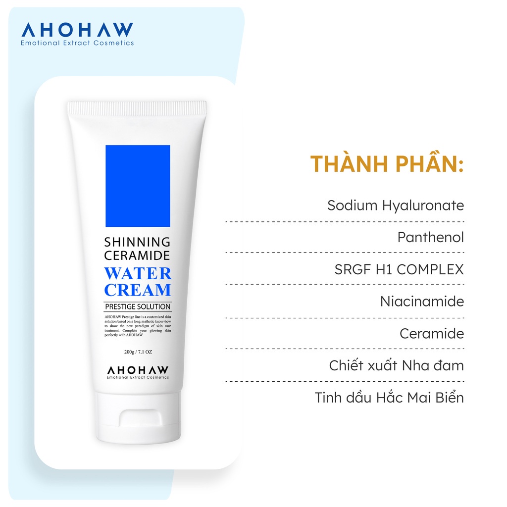 Kem dưỡng cấp nước căng bóng da SHINNING CEREAMIDE Ahohaw