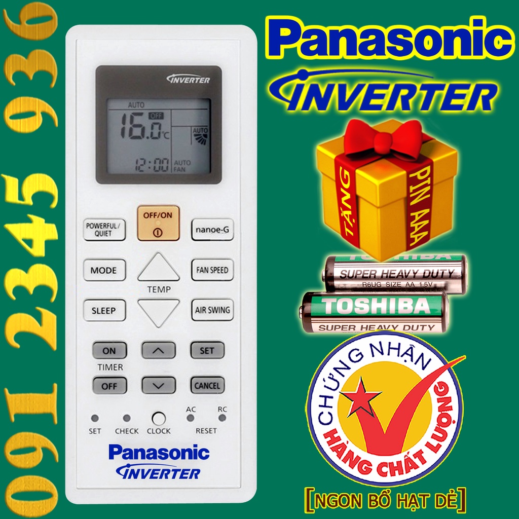 Remote Điều khiển cho Điều hòa Máy lạnh PANASONIC "HÀNG ĐẸP''.