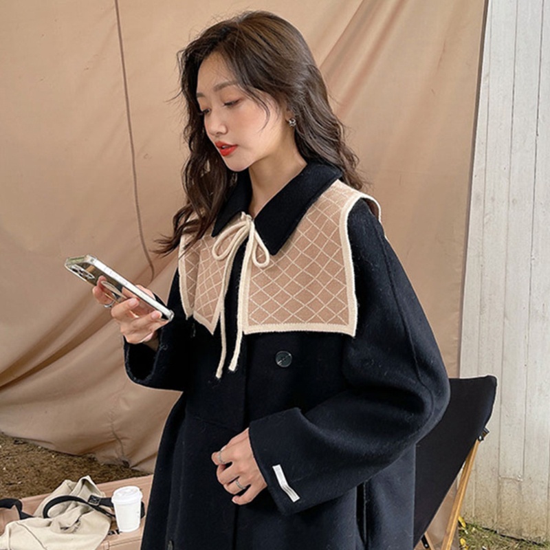 Khăn Choàng Cổ Dệt Kim Giữ Ấm Mùa Hè Màu Sắc Phù Hợp Với Nữ Sinh Hàn Quốc Có Thể Tháo Rời